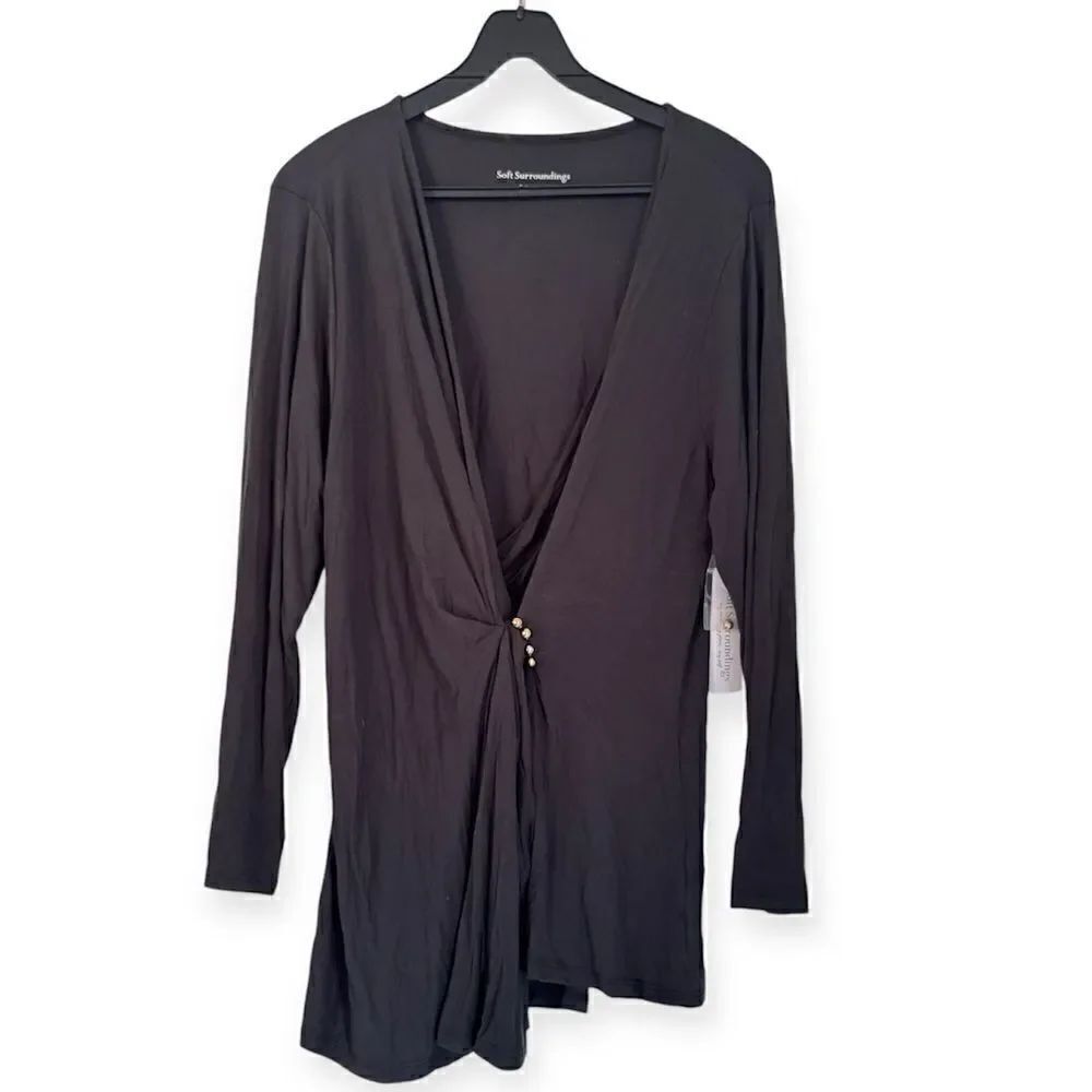 Soft Surroundings Faux Wrap Bouschet Top Size Petite XL